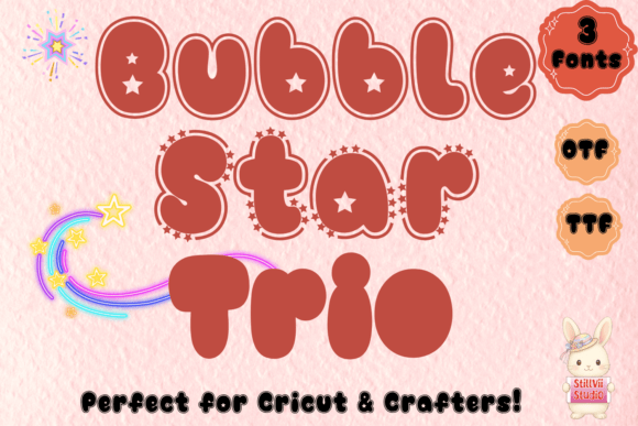 Bubble Star Trio: A Playful Layered Font Pack for Crafters