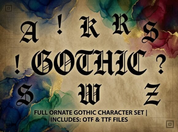 Gothic: Commanding Aura of Medieval Script and Dark Romance