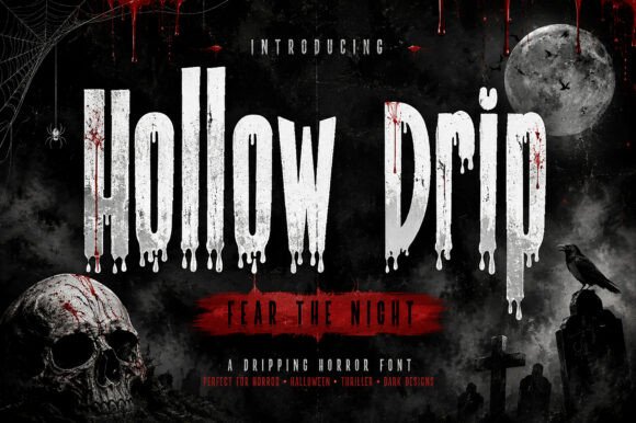 Hollow Drip: A Typeface for Unsettling Storytelling