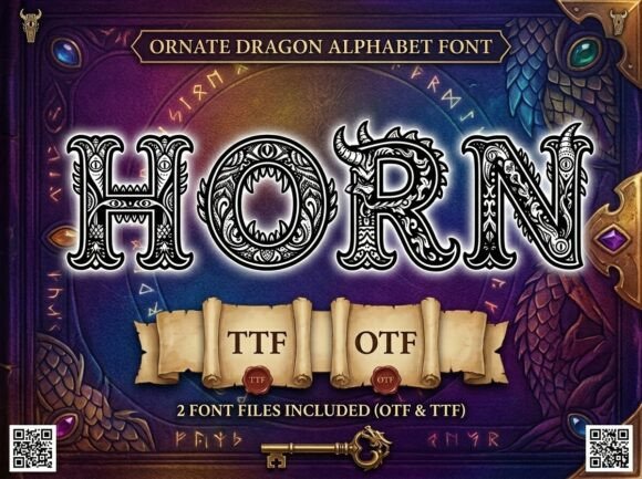 Horn: A Dragon Alphabet Font for Epic Fantasy