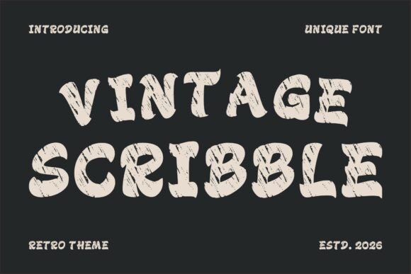 Vintage Scribble: Bold Handwritten Font for Retro Designs